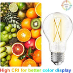 VOLIVO 24 Pack A19 Vintage LED Edison Bulbs, Dimmable, 60W Equivalent, High Brightness 5000K Daylight, Ultra-Bright, 7W E26 Standard Base, CRI80+, 800Lumens, Clear Glass Filament Bulb for Home