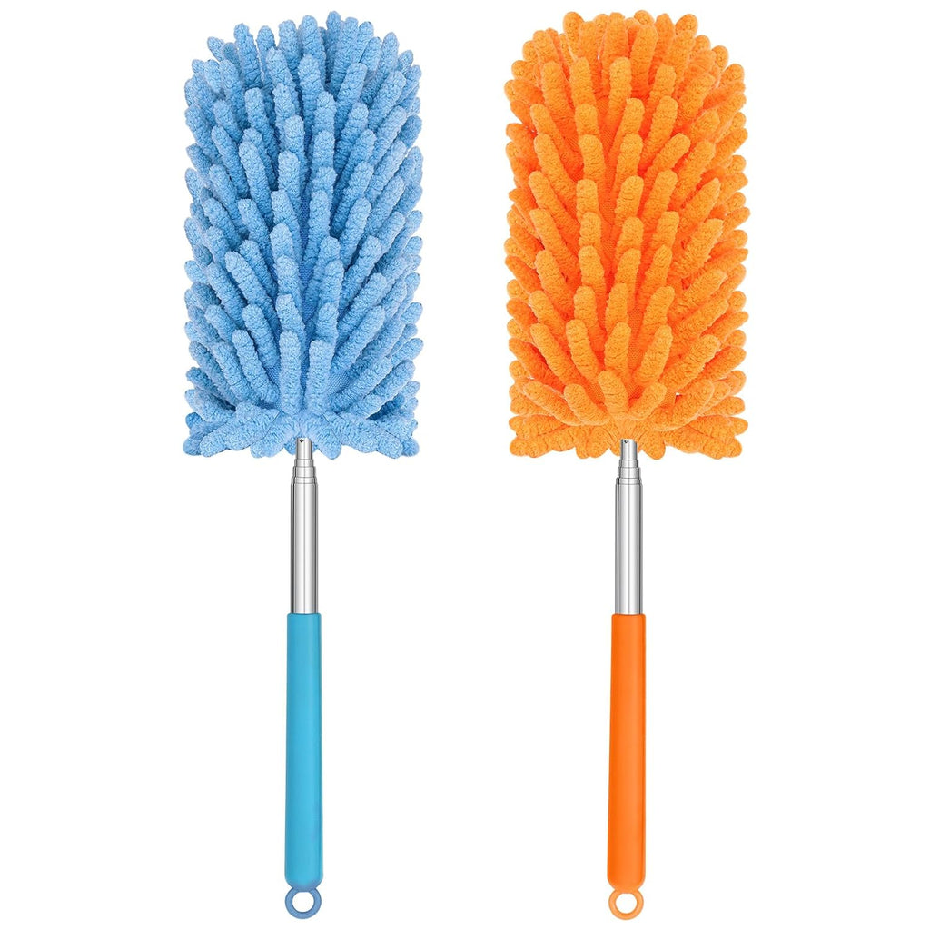 Mini Duster for Cleaning, 360° Bendable Hand Dusters with Extension Pole, Washable Small Duster for Car Interior, Office, Furniture