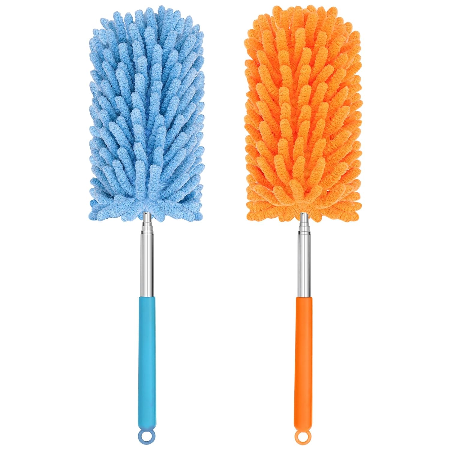 Mini Duster for Cleaning, 360° Bendable Hand Dusters with Extension Pole, Washable Small Duster for Car Interior, Office, Furniture