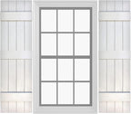 Board & Batten Vinyl Shutters (1 Pair) | 14.5"x59" (4-Board) - Dover White/Paintable | Exterior Window Shutters | Includes Mounting Hardware | Simple Installation | Made in USA