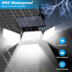 Mokot Solar Outdoor Lights, 288LED IP65 Waterproof Motion Sensor Outdoor Lights with Remote Control, 2800LM 4 Heads Solar Flood Wall Lights for Outside Yard - 6PACK Cool White