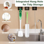 XYFuuee 5 Pack Bottle Brush Set, 5 in 1 Water Bottle Cleaning Brush, Long Handle Narrow Wine Cup Cleaner, 3 Straw Brushes for Stanley, Travel Nipple Lid Gap Detail Washer Brush