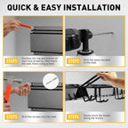 ELEAD 9-Pairs Heavy Duty Garage Tool Organizer Wall Mount Hooks, 48 Inches 730 lbs Garden Tool Organizer with Adjustable Hooks, Yard Tool Organizer for Garden, Yard, and Shed