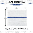 Bar Mops Blue Stripe Pack of 60 Kitchen Towels 16x19 Multi-Purpose for Home, Restaurant and Cleaning White Absorbent Washcloth Dishcloths Sets, Reusable Dish, Cloths Rags