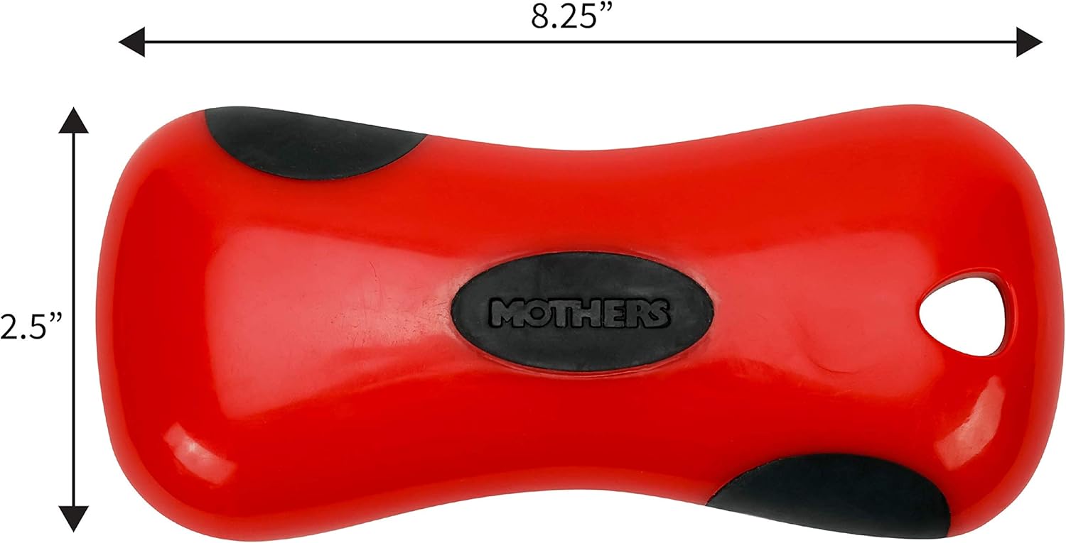 Mothers Soft Bristle Leather and Upholstery Car Cleaning Scrub Brush for Automotive, Home, Couch, Stain Remover, Red