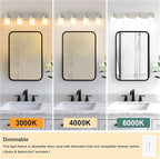 IZORRO Bathroom Vanity Light Fixture, 4-Light 27.5 Inch Brushed Nickel Bathroom Light Fixtures Over Mirror, with White Glass Shade, Modern Farmhouse Vanity Lights, Rustic Restroom Lighting Fixtures