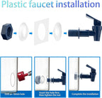 Replacement Cooler Faucet Water Bottle Jug,Water Dispenser Tap Set,BPA-Free Plastic Spigot Spout Water Beverage Lever Pour Dispenser Valve,Water Crock Tap (4 Blue)