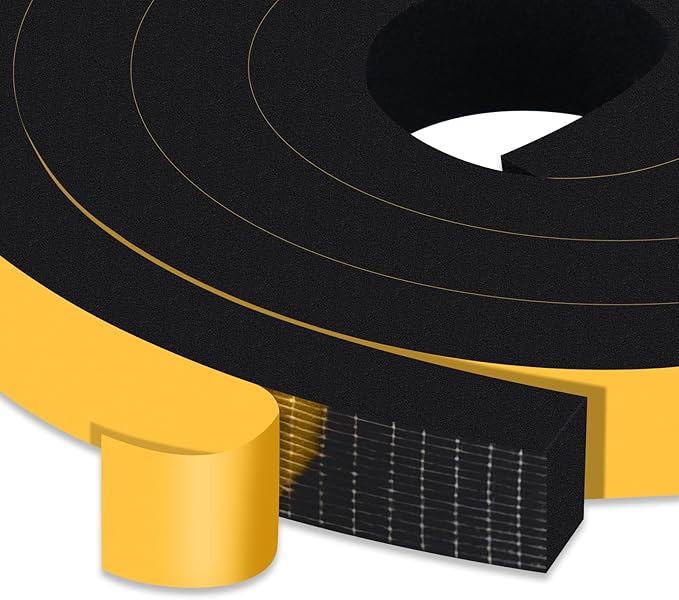Strong Adhesive Air Conditioning Seal Strip, Closed Cell Foam Insulation Tape for Automotive, Furniture Protective, Gasket Seal, High Density Foam Tape, Shock-Absorbing(1 in x 3/4 in x 13Ft)
