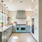 Akicon 48" Freestanding Gas Cooktop Oven Combo, Features 8 Sealed Burners, 6.7 Cu.ft Rapid Convection Oven, Convertible Fuel (NG/LP), Durable Cast Iron Grating (BESBESB1)