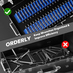80PCS Modular Wrench Organizer Wrench Holder - Wrench Tool Organizers for Tool Drawer Storage, Wrench Storage Set with Metric & SAE Label, Wrench Rack Tool Gift for Professional Mechanics Men, Blue