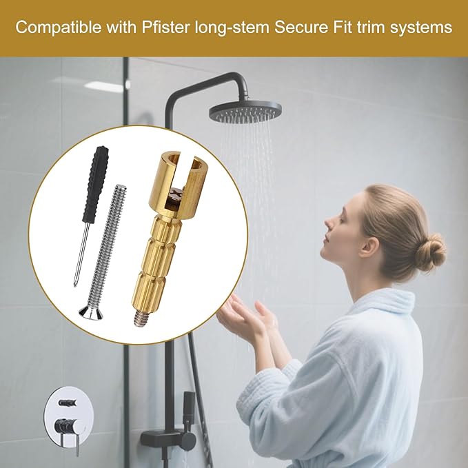 970-0770 Stem Adapter with Screw for Faucet Plumbing Equipment Replacement, Compatible with Pfister Securepfit Trims，Shower Handle Stem Extension Tub and Faucet Accessories Valve Extender Trim Repair