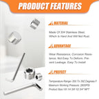 GASHER 25PCS Stainless Steel Internal Hex Thread Socket Pipe Plug Fitting 1/8" 1/4" 3/8" 1/2" 3/4" NPT Male