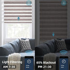 SmartWings Motorized Zebra Shades Work with HomeKit, Alexa, Google Home, 60% Blackout Light Filtering Day Night Sheer Blinds, Privacy Light Control, for Home/Office, Customized, Mix