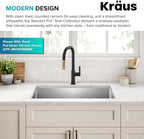 KRAUS Standart Pro 30 -inch Undermount Single Bowl 16 Gauge Stainless Steel Kitchen Sink, KHU100-30