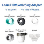 VYNTRA Faucet Water Filter, 7-Layer Kitchen Filter Water Faucet Element, 350 Gallons Activated Carbon Ceramic Filter Reduces 99% Chlorine, Limescale, Heavy Metals (2*Filter & 6*Adaptors) Gray