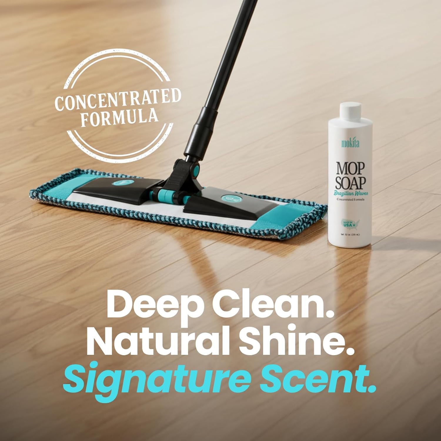 Luxury Mop Soap Brazilian Waves - Safe for Pets - Highly Scented Mop Soap That's Concentrated to Help Remove Dirt, Grease & Grime 12 oz