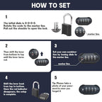 SEPOX 2PCS Large Combination Padlock, 2-5/8" Extra Long Shackle, Outdoor Combo Lock 2.2" 55mm Aluminum Body, Weatherproof, Ressetable 4Digital, Uncuttable Shackle, for Home, School, Gate, Garden