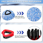 4 Pack Spin Mop Replacements Head Compatible for Oceda RinseClean 2-Tank System,Microfiber Spin Mop Refills Head,1 Mop Scrub Brush + 1 Mop Base + 4 Pack Cleaning Floor Mop Head