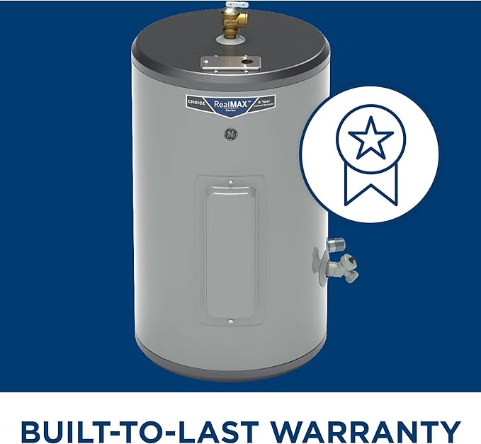 GE Appliances 10 Gallon Versatile Plug and Play Electric Water Heater with Adjustable Thermostat, Easily Installs Where You Want It, 120 Volt