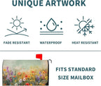 Kawani Spring Floral Mailbox Covers Magnetic Summer Wild Flower Mailbox Covers Magnetic Standard Size 25.5x21 Inch Spring Easter Holiday Post Letter Box Cover for Garden Yard Decor