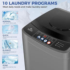 Nictemaw Portable Washing Machine 20Lbs Portable Washer Machine with Drain Pump, 2.8 Cu.ft Compact Washing Machine with 10 Programs 8 Water Levels Laundry Machine for Apartment, Home, Dorms, Rv