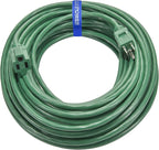 Clear Power 80 ft Lawn & Garden Outdoor Extension Cord 16/3 SJTW, Green, Water, Weather Resistant & Flame Retardant, 3 Prong Grounded Plug, for Christmas Lights and Holiday Decorations, CP10202