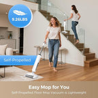 Wet Dry Vacuum Cleaner, 180° Lay-Flat Cordless Vacuum Mop Combo with Edge Cleaning, All-in-One Floor Cleaner for Hard Floors, Self-Cleaning, 35mins Runtime, LED Display, Voice Prompts