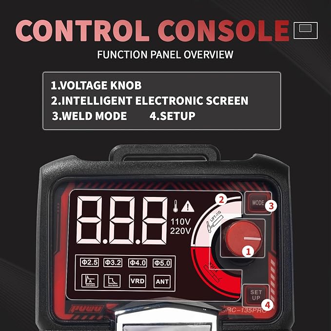 110V 135A Stick Welder Lift Tig Welder Digital Welding Machine with Overheat Protection,Electrode, Digital Screen, Quick Connector with Hot Start - MINI MMA Arc Welder with Lift TIG Torch