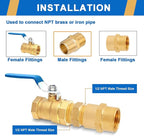 4PCS Hex Nipple 1"NPT x 1" NPT Male Solid Brass Pipe Fitting, 1 inch Brass nipple Male Threaded Pipe Adapter Fittings Equal Nipples Connectors Couplings