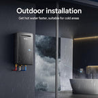 Ranein Natural Gas Tankless Water Heater, Outdoor Max 5.3 GPM, 130,000 BTU Instant Hot Water Heater