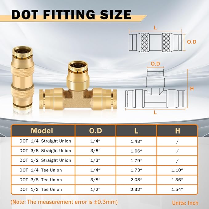 CheeMuii 35 PCS Brass DOT Air Line Fittings With 50FT 1/4" and 30FT 3/8" Air Line Kit - Push Lock Quick Connect Fittings With Pneumatic Tubing Set
