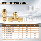 CheeMuii 35 PCS Brass DOT Air Line Fittings With 50FT 1/4" and 30FT 3/8" Air Line Kit - Push Lock Quick Connect Fittings With Pneumatic Tubing Set