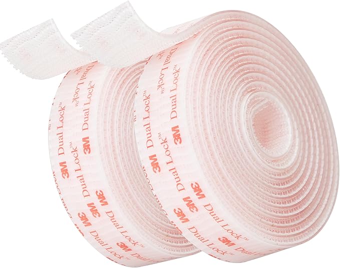 3M Dual Lock SJ3560 1"×6ft Clear 2 Pack Reclosable Fastener Mounting Tape Interlocking Mushroom Shaped Strong Adhesive Hook Lock Sticky Tape for Indoor and Outdoor(DC25192)