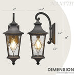 Porch Lights Outdoor Exterior Lighting Fixtures 21 Inch Large-Sized Black Outdoor Sconce for Front House Garage and Entryway Downwards Installation