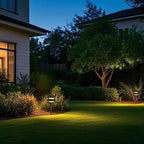 Lumina Lighting® Low Voltage Landscape Lighting Cast-Aluminum Pagoda Path and Area Light Warm White 4W G4 LED Bulb and ABS Ground Stake Included for Yard Walkway Lawn PAL0103-BZLED4 (Bronze, 4-Pack)