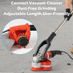 Electric Diamond Polisher Machine with Extendable Handle & Vacuum Port, 6-Speed Concrete Grinder for Dustless Floor and Wall Grinding, Epoxy, Paint, Stone, Cement, and Metal Surface Removal