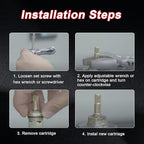 2 Pack Brass Faucet Cartridges Compatible with American Standard Bathroom Bathtub Faucet 4z-24h Hot and Cold Replacement Cartridges Replace#: 994053-0070a 994053-0070a/H