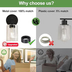 Set of 2 Wall Sconces for Bathroom,Black Modern Vanity Lights with Clear Glass Shade,Bathroom Wall Lamp for Mirror Kitchen Living Room Hallway Cabinet Porch