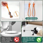 Drain Snake Auger 33 Feet，Spiral Drill Drain Cleaner for Toilet, Sink, Shower & Bathtub，Hair & Blockage Removal Tool ，Reusable Eco-Friendly Kit with Gloves & Safety Glasses