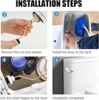 Compatible with TOTO Toilet Handle Replacement Parts Kit, Universal THU068#CP Trip Lvr for St743S Side Mount Toilet Flush Tank Lever Handle for TOTO Kohler Toilet Tank, 1-Pack Brushed Silver