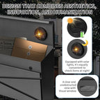 Wall Mount Mailbox, Large Capacity Mailbox for House, Visibility Galvanized Steel Rust-Proof Metal Post Box Drop, Mailboxes for Outside, 15.74"×9.84"×4.33" Solar Lanterns Black