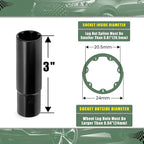 7 Spline Lug Nuts Key Socket, 1/2 Inch Drive Impact Square Tool - Quickly Remove M14x1.5, M14x2.0 and 9/16 Wheel Lug Nuts | 1 Pc (Black)