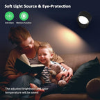 LED Wall Lights, Wall Lamp 3 Color Temperatures & Dimmable Magnetic 360° Rotation with Remote, Wall Sconces 2 Pcs with 3000mAh Rechargeable Battery, Cordless Wall Light for Reading Bedside Hallway