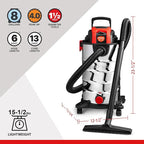Shop-Vac 8 Gallon 4.0 HP Wet/Dry Vacuum with Blower Function, Stainless Steel Tank, Portable Shop Vacuum with Wheels, Includes Filters, Hose & Accessories, Ideal for Garage and Workshop