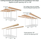 SunsGrove 3x6 Garage Storage Overhead Rack Organization, Adjustable Ceiling Mounted Storage Racks, 800LBS Weight Capacity, 22"-40" Ceiling Dropdown, White