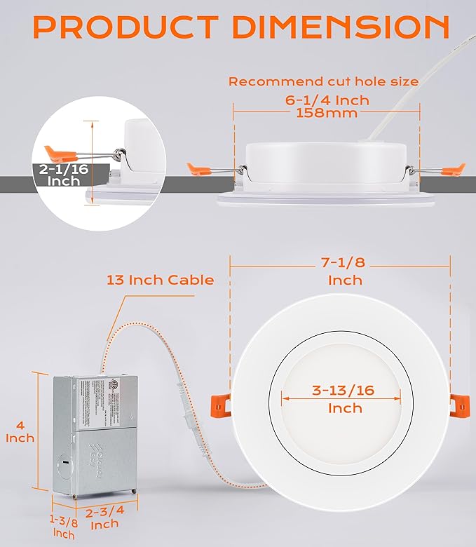 CLOUDY BAY [4 Pack] 6 Inch Gimbal Smart Recessed Lighting with Gradient Accent Light and Night Light,15W 2700K~6500K RGB LED Recessed Lights, Compatible with Alexa and Google Home Assistant