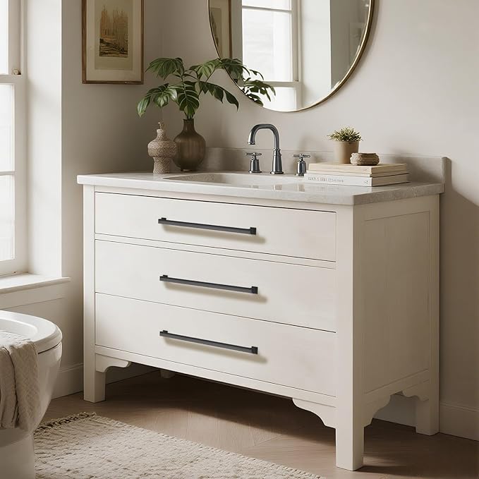 10 Pack 12.6 Inch(320mm) Hole Center Matte Dark Gunmetal Gray Modern Cabinet Pulls Kitchen Cabinet Handles Kitchen Cabinet Hardware Timeless Drawer Pulls for Dresser Cupboard Wardrobe, Gray(12.6x10)