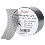 Black Window Screen Repair Tape, 2 in X 30 FT (360IN) Screen Repair Kit for Windows or Doors, Strong Adhesive Fiberglass Mesh Patch Tape