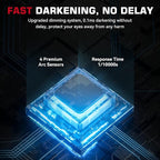 ARCCAPTAIN 3.94"X3.66" Large Viewing Screen Welding Helmet True Color Auto Darkening Welding Hood, Solar Powered 4 Arc Sensor, Wide Shade 4-5/5-9/9-13 for ARC TIG MIG Welding Mask(Cyber City Design)