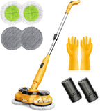 qimedo M2 Electric Mop with 5000mAh Battery,800RPM Cordless Mops for Floor Cleaning,Best Automatic Spin Mops with Smart Display,Upright Rotating Power Mop with LED Light & Water Spray